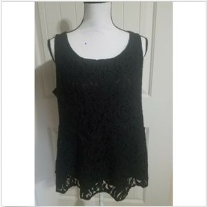 Torrid Black Sleeveless Lace Top Women Plus Size 0